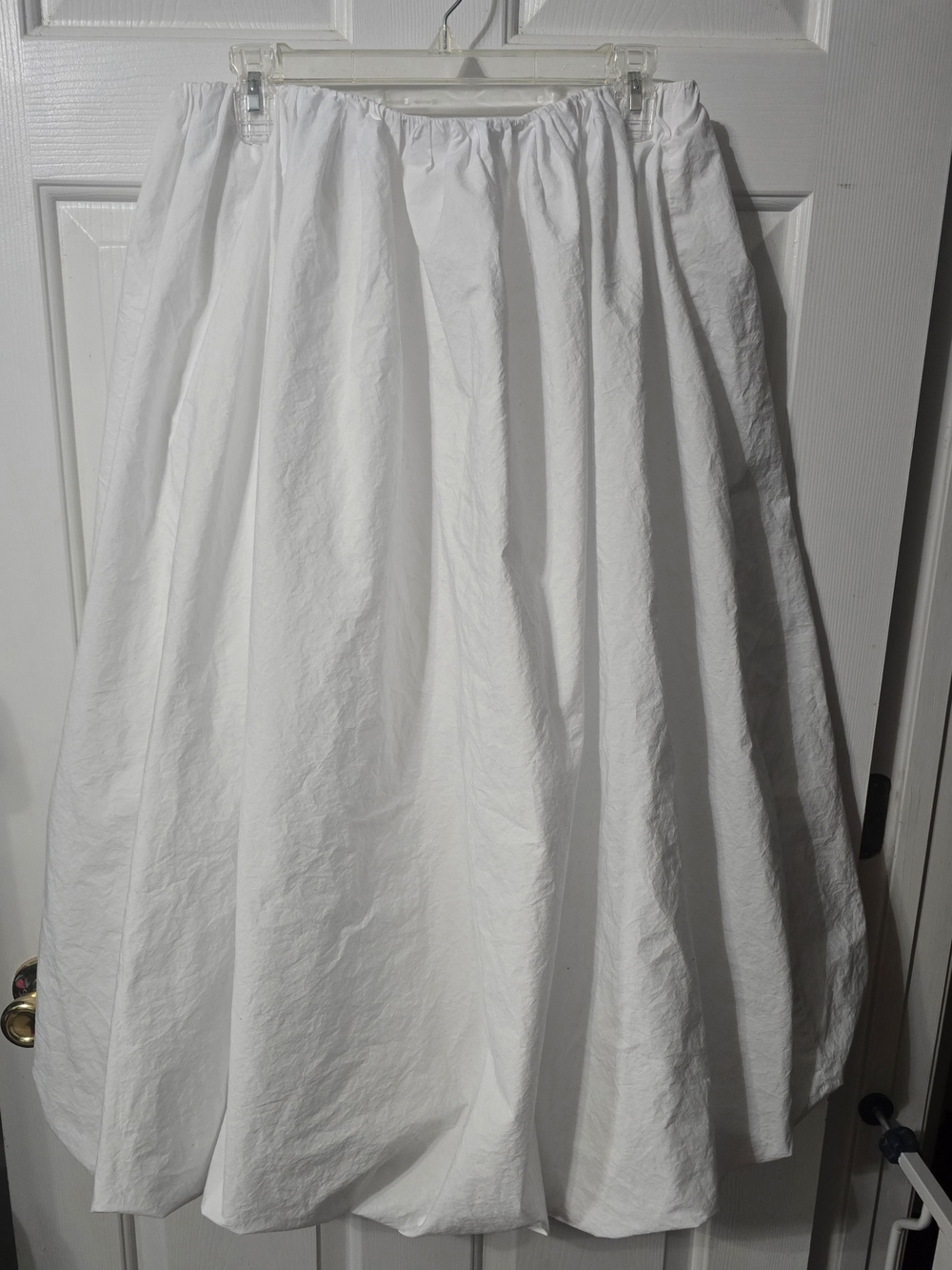 LOFT White Full Gathered A-Line Skirt